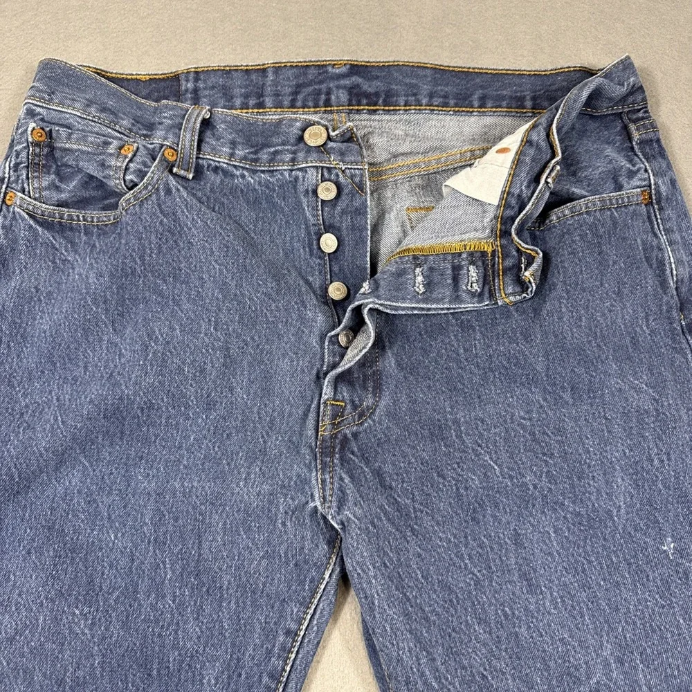 Levis 501 XX Jeans Mens 36X30 Blue Button Fly Straight 501XX Denim Cotton